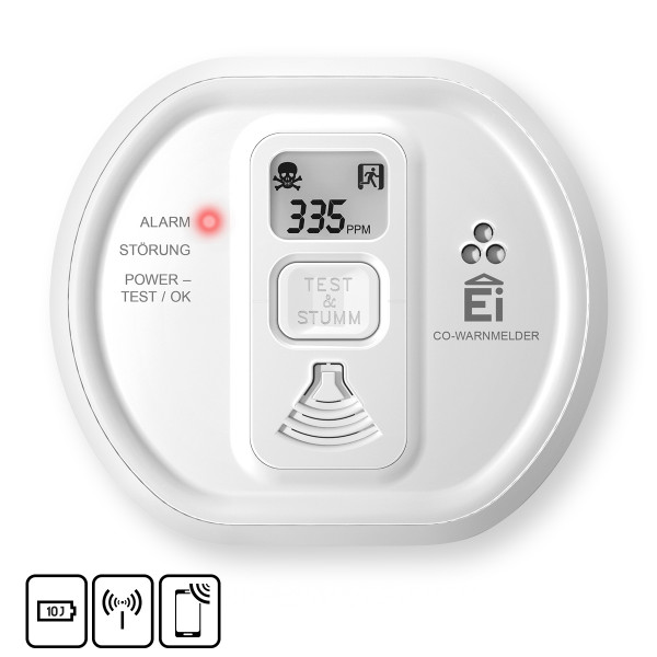 Kohlenmonoxidwarnmelder mit LCD-Display Ei 208iDW